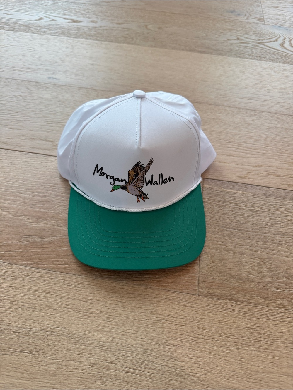 Morgan Wallen White and Green Duck Logo Trucker Hat